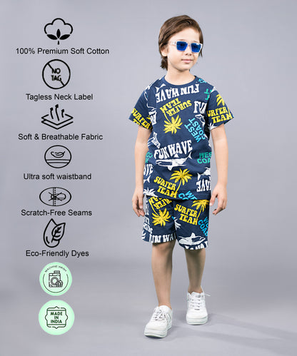 Boys Premium Cotton Top & Shorts Co-ord Set