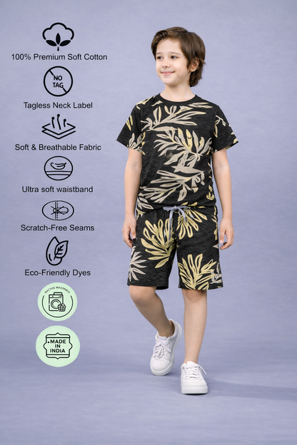 Boys Premium Cotton Top & Shorts Co-ord Set
