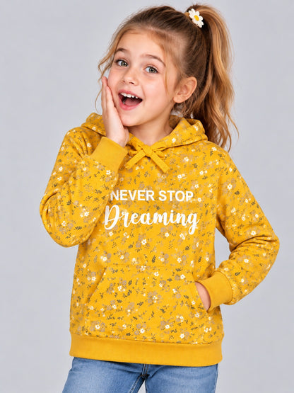 Girls Premium Soft cotton full sleeve Printed Hooded Sweatshirt