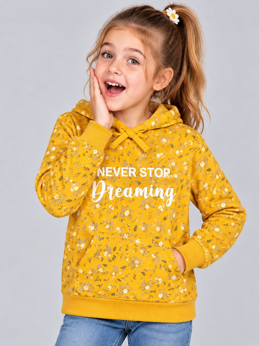 Girls Premium Soft cotton full sleeve Printed Hooded Sweatshirt