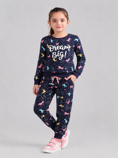 Girls Premium Soft Cotton Full sleeve T-shirt and jogger pant clothing set