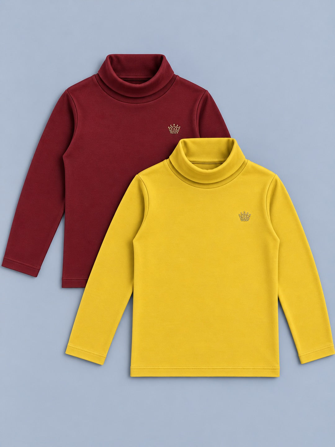 Girls Premium Soft cotton full sleeve high neck T-shirts pack of 2 set