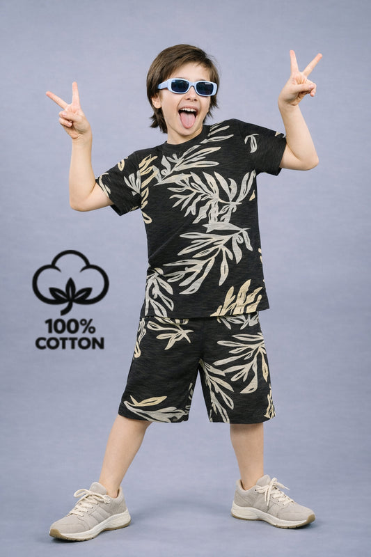 Boys Premium Cotton Top & Shorts Co-ord Set