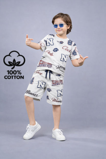 Boys Premium Cotton Top & Shorts Co-ord Set