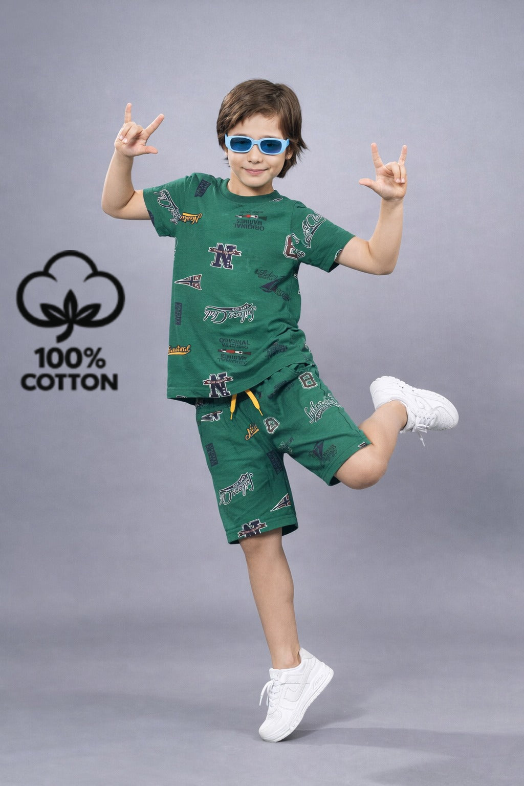 Boys Premium Cotton Top & Shorts Co-ord Set