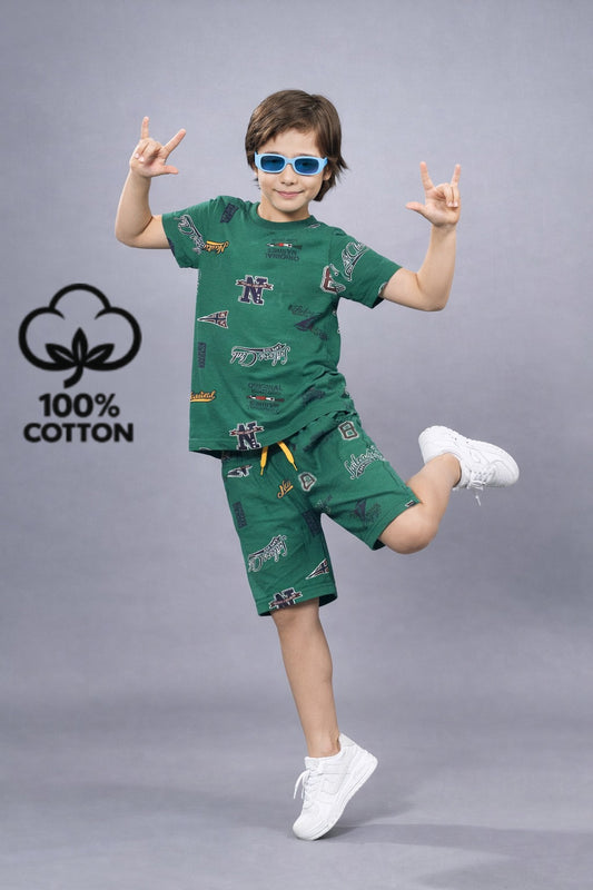 Boys Premium Cotton Top & Shorts Co-ord Set