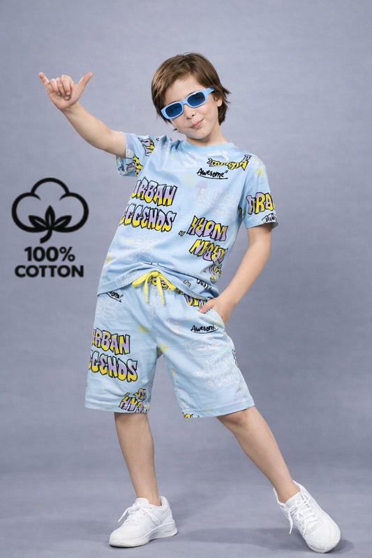 Boys Premium Cotton Top & Shorts Co-ord Set