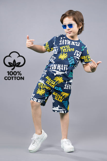 Boys Premium Cotton Top & Shorts Co-ord Set