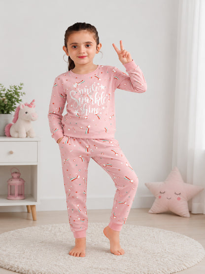 Girls Premium Soft Cotton Full sleeve T-shirt and jogger pant clothing set