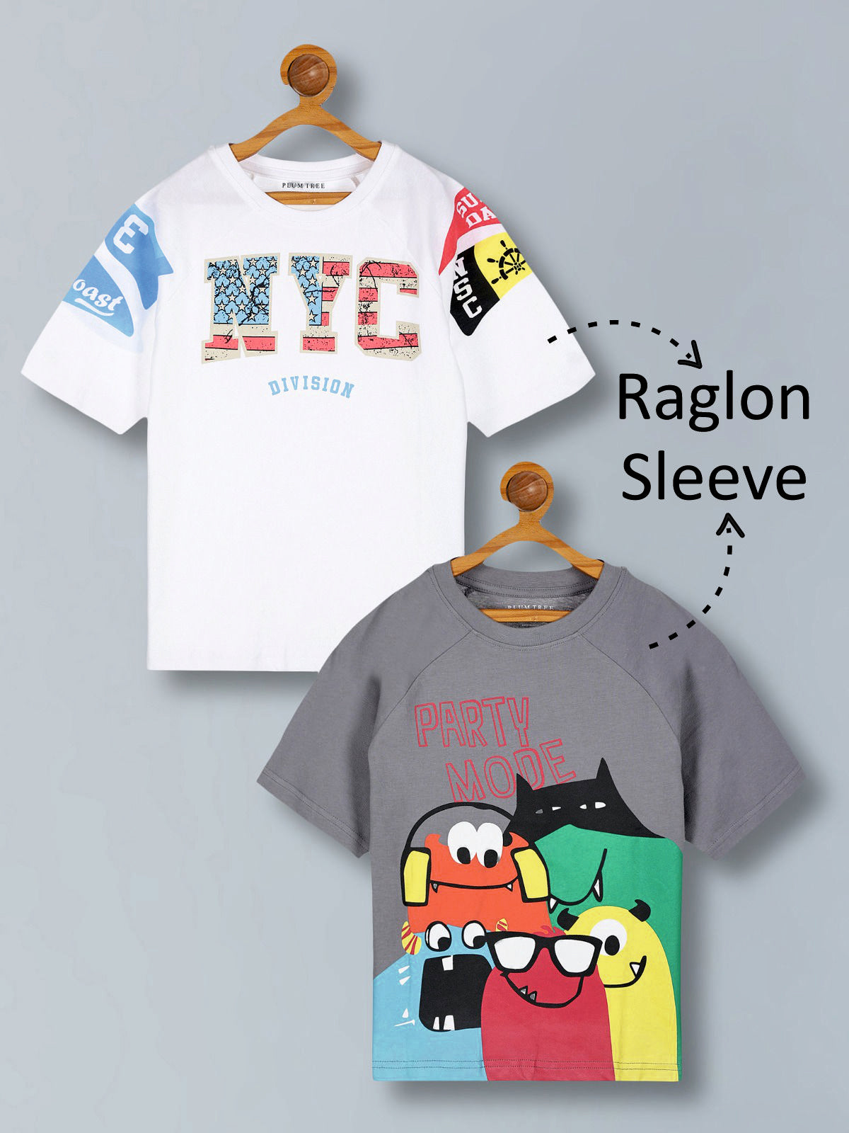 Boys Premium Cotton  Printed Oversized T-shirt pack of  2