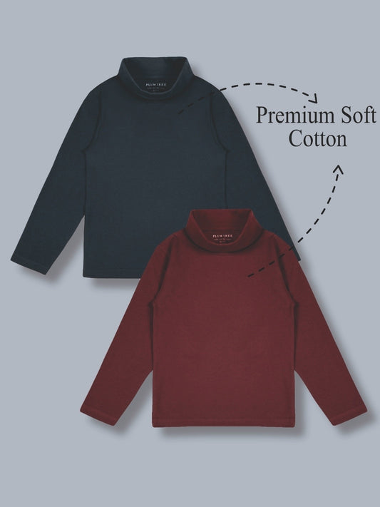 Boys Premium Soft cotton full sleeve high neck T-shirts pack of 2 set