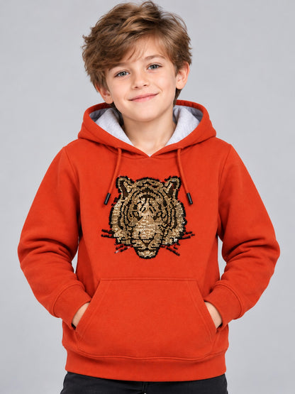 Boys Premium Soft Cotton Full Sleeve Printed Hooded Sweatshirt
