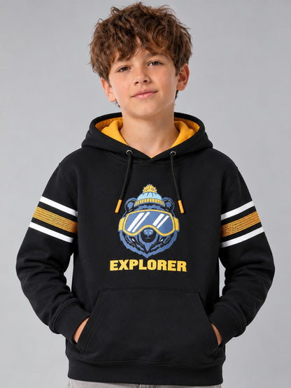 Boys Premium Soft Cotton Full Sleeve Printed Hooded Sweatshirt