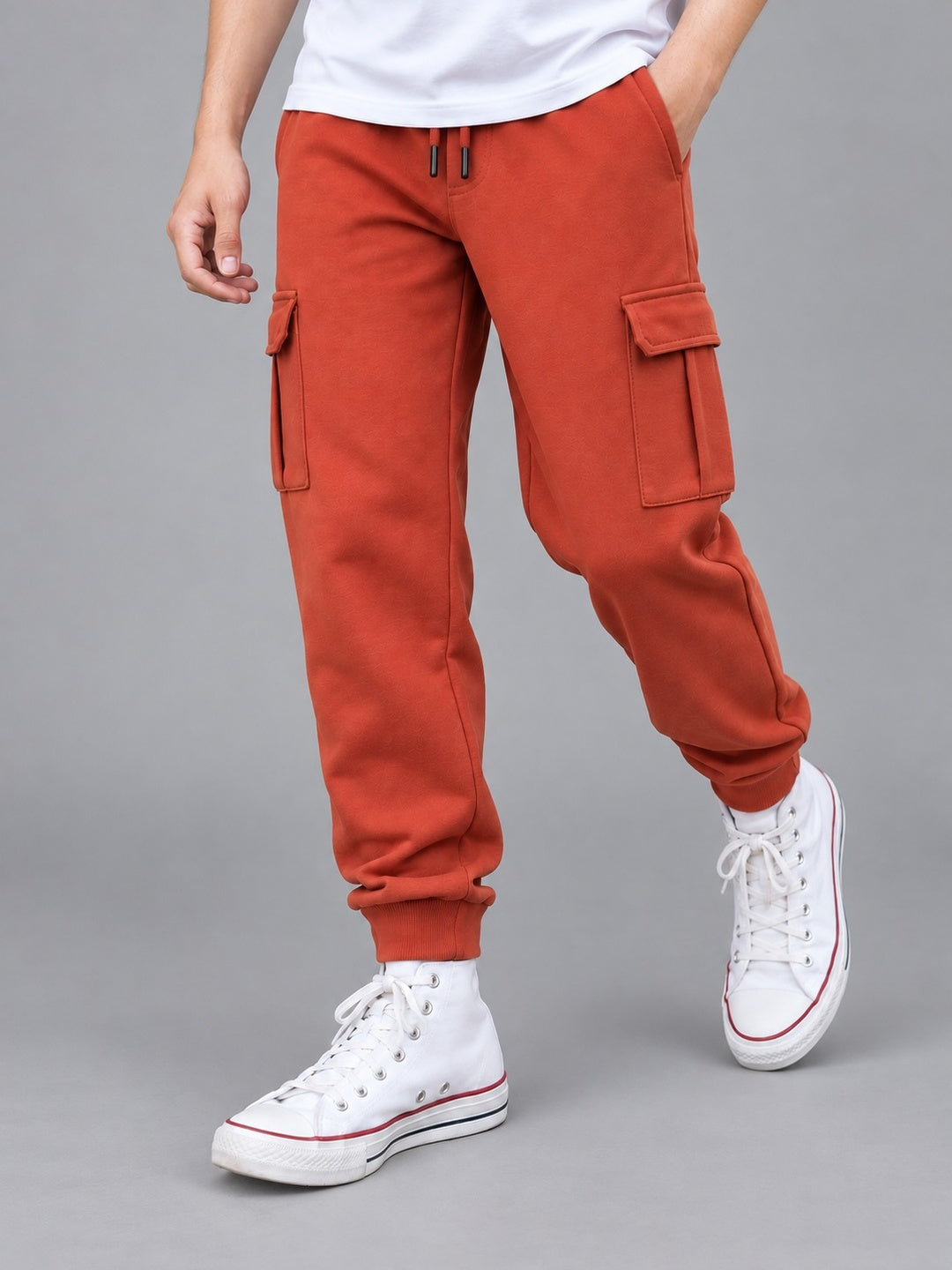 Boys Premium Soft Cotton Solid Cargo Pocket Jogger