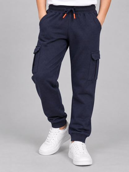 Boys Premium Soft Cotton Solid Cargo Pocket Jogger