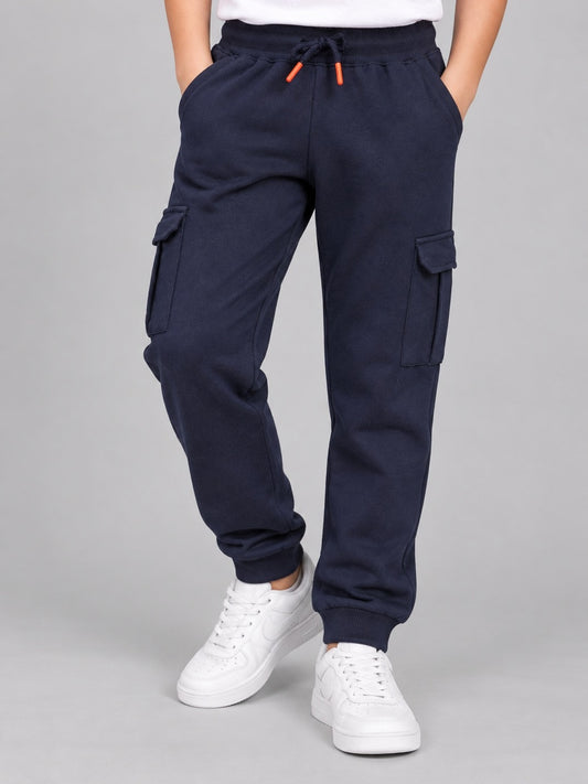 Boys Premium Soft Cotton Solid Cargo Pocket Jogger