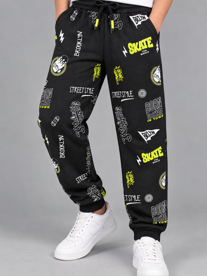 Boys Premium Soft cotton Regular Fit Printed Jogger