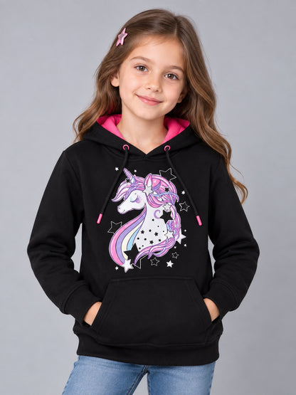 Girls Premium Soft cotton full sleeve Printed Hooded Sweatshirt