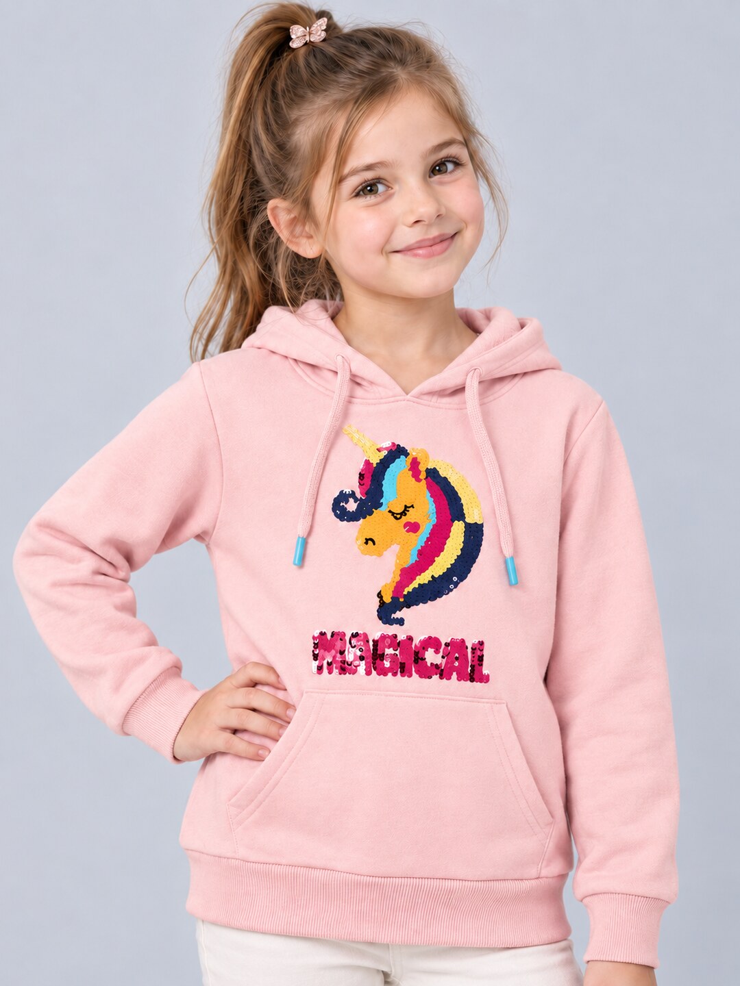 Girls Premium Soft cotton full sleeve Printed Hooded Sweatshirt