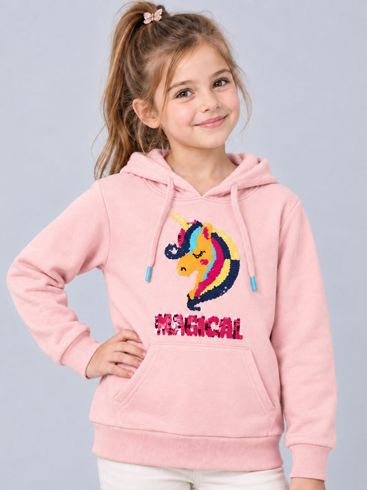 Girls Premium Soft cotton full sleeve Printed Hooded Sweatshirt