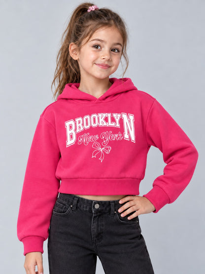Girls Premium Soft cotton Full Sleeve Cropped Hooded Sweatshirt