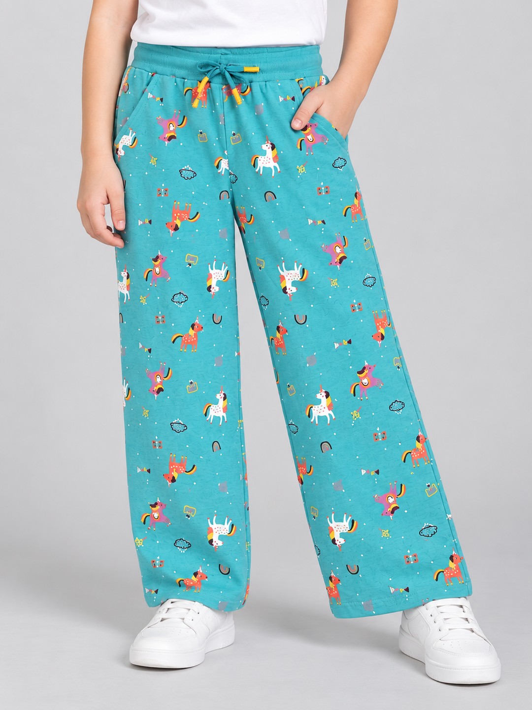 Girls Premium Soft Cotton Printed Wide Leg Pant