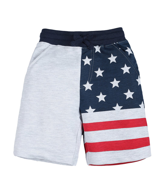 Plum Tree Boys USA Print short - Grey Melange