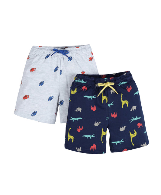 Plum Tree Boys Animal Print shorts ( Pack of 2)