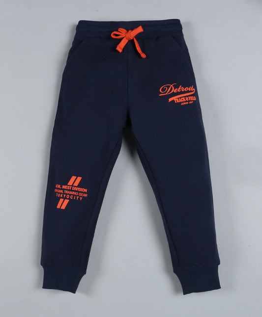 Plum Tree Boys Tokyo City Print Jogger Track Pant-NAVY