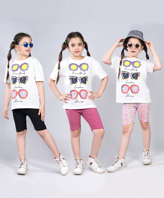 Girls Cotton Lycra Stretch Cycling Shorts Pack of 3