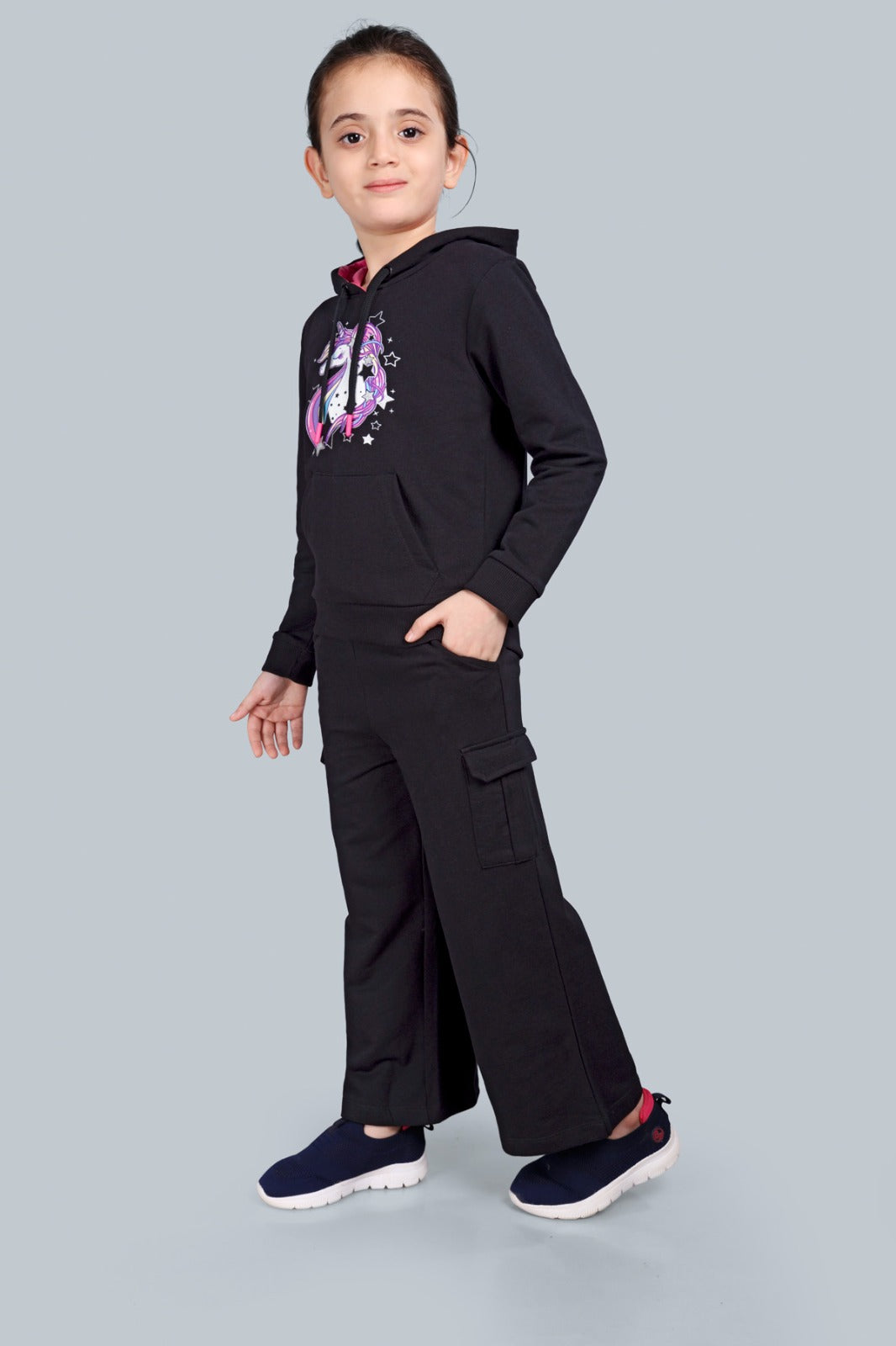 Girls Wide Leg Cargo Pocket Pants