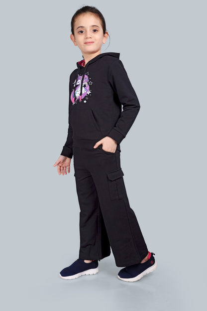 Girls Wide Leg Cargo Pocket Pants