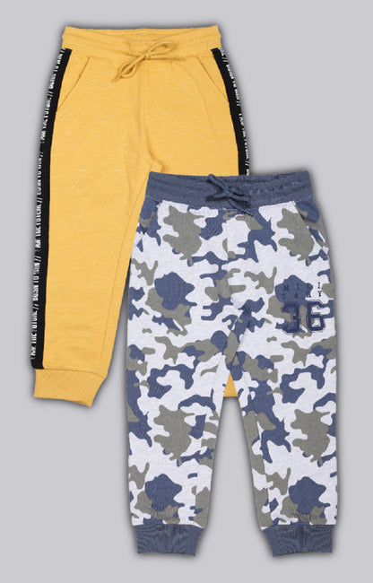 Camoflague Printed Jogger Track Pant Pack of 2 - Camoflague and Yellow