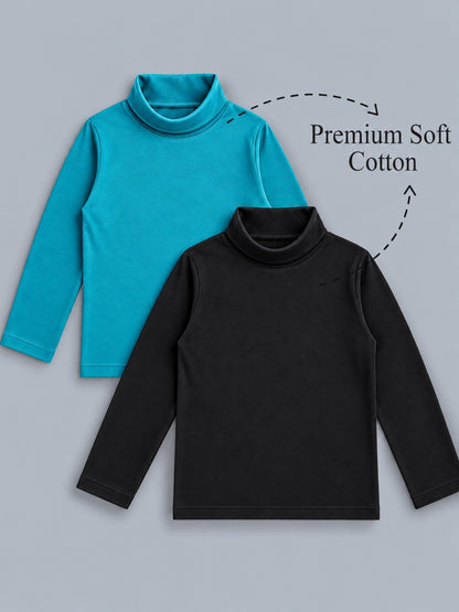 Boys Premium Soft cotton full sleeve high neck T-shirts pack of 2 set
