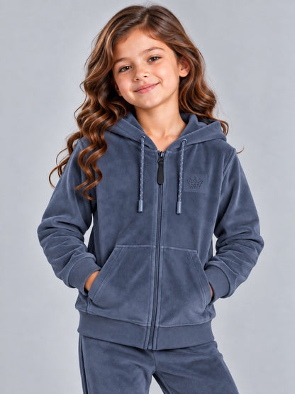 Girls Premium Soft Cotton Full Sleeve Printed Hooded Sweatshirt
