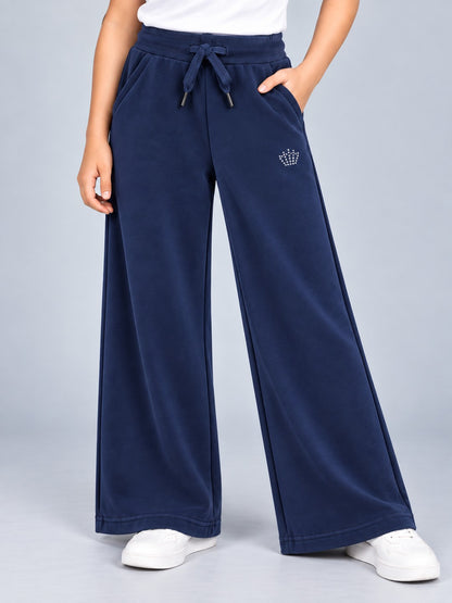 Girls Premium Soft Cotton Crown stone Printed Wide Leg Pant