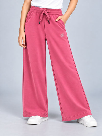 Girls Premium Soft Cotton Crown stone Printed Wide Leg Pant