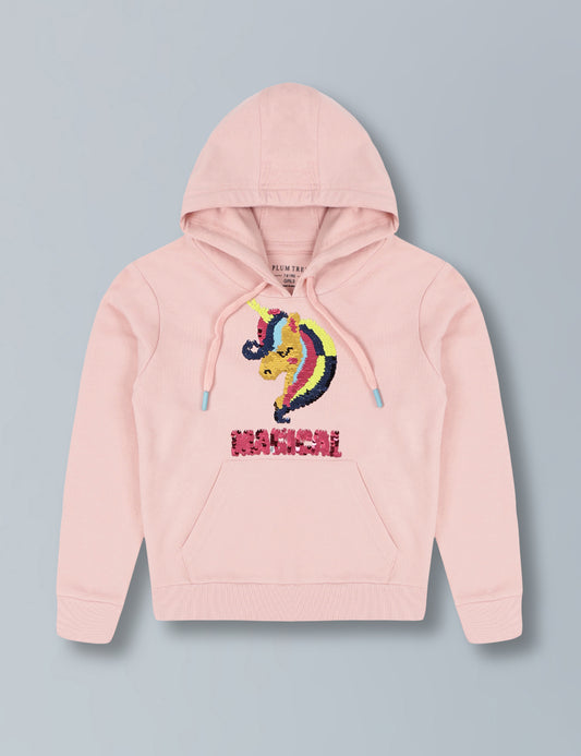 Girls Hooded Reversable Sequin  Sweatshirt