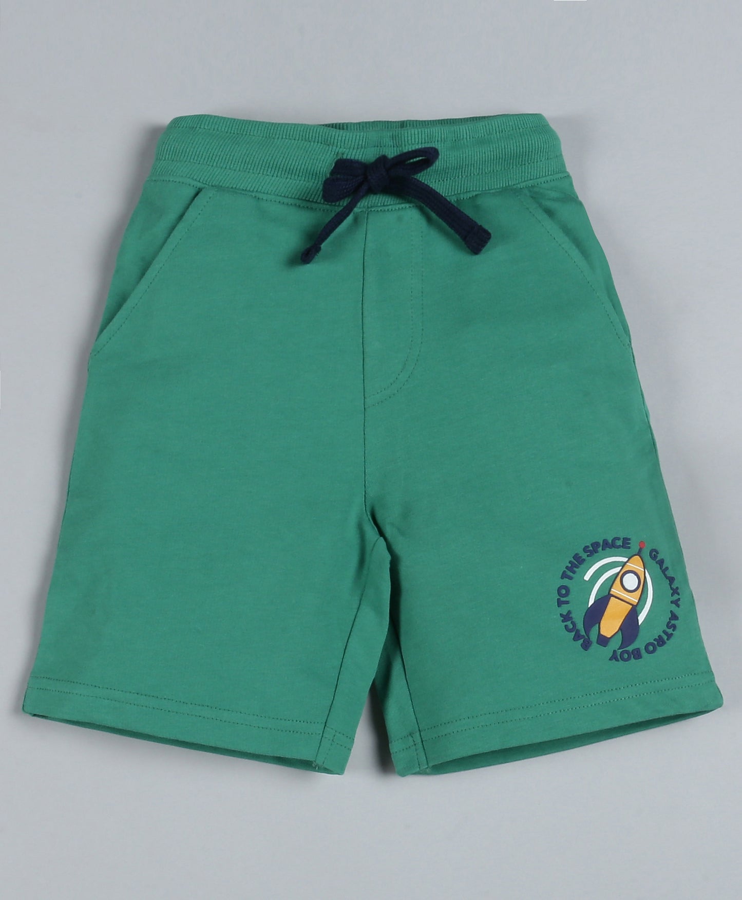 Plum Tree Boys Galaxy Astro Boy Print Shorts-GREEN