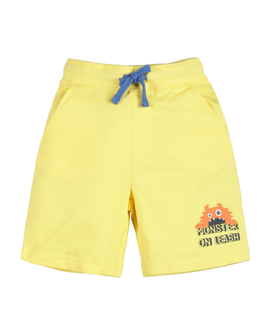 Plum Tree Boys Monster Print short - Yellow