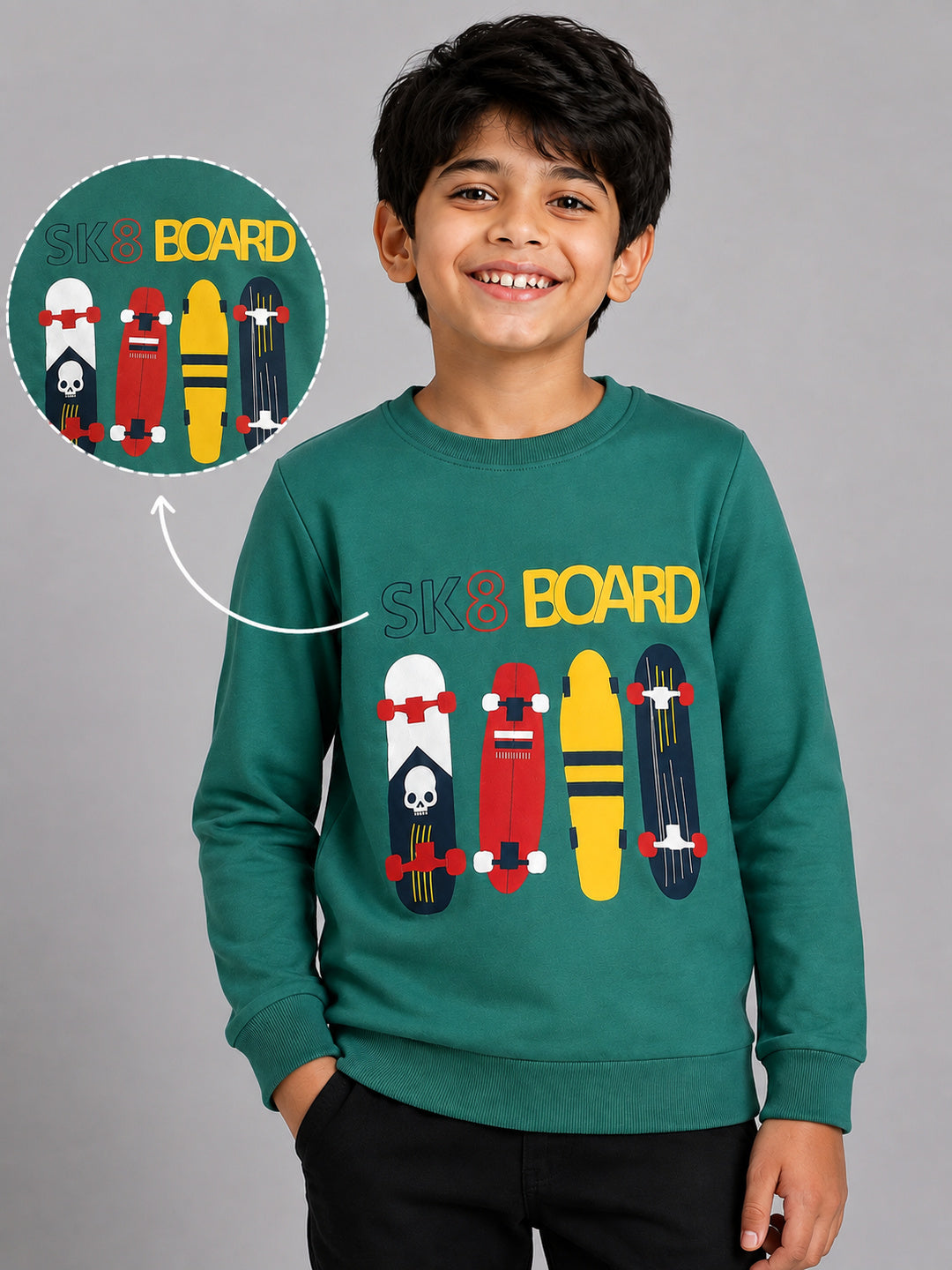 Boys Premium Soft cotton full sleeve Round Neck Sweatshirt