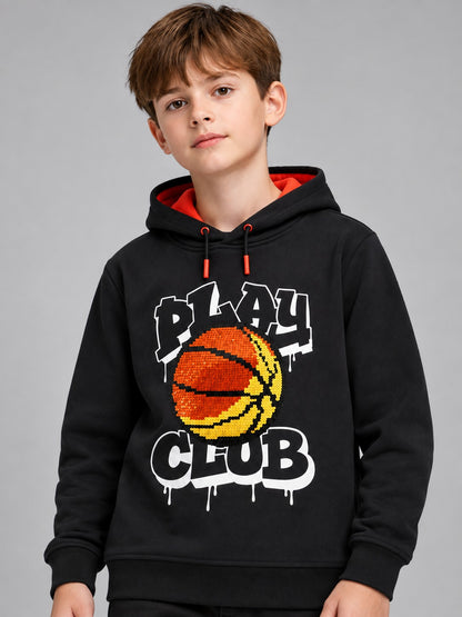 Boys Premium Soft Cotton Full Sleeve Printed Hooded Sweatshirt