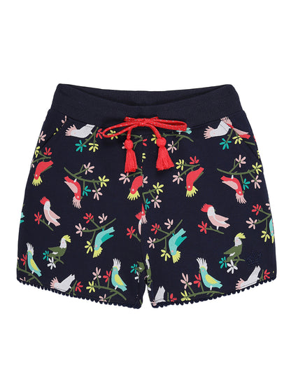 Plum Tree Girls Birds Printed Shorts-BLUE