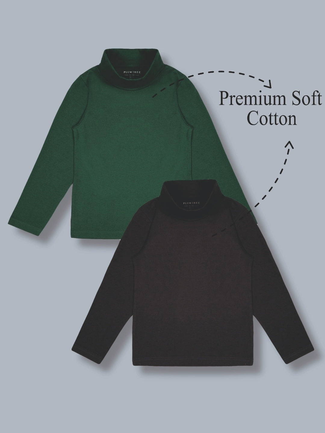Boys Premium Soft cotton full sleeve high neck T-shirts pack of 2 set