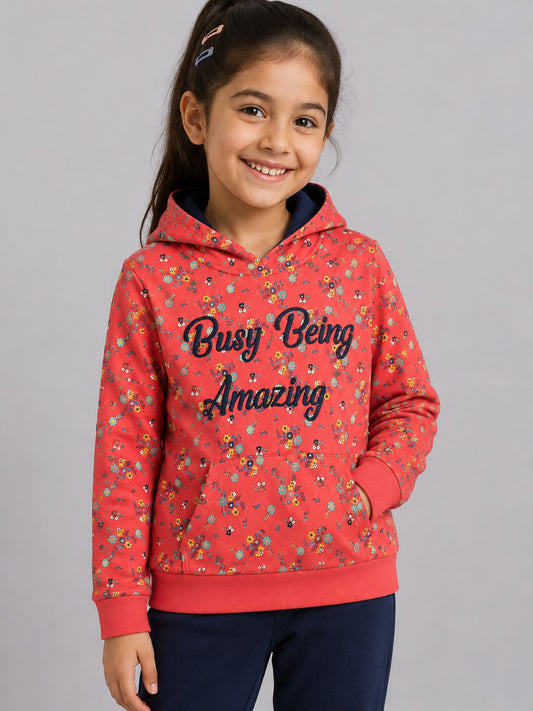 Girls Premium Soft cotton full sleeve Hooded Sweatshirt