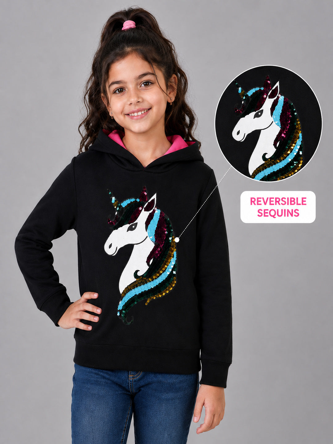 Girls Premium Soft cotton full sleeve Hooded Sweatshirt