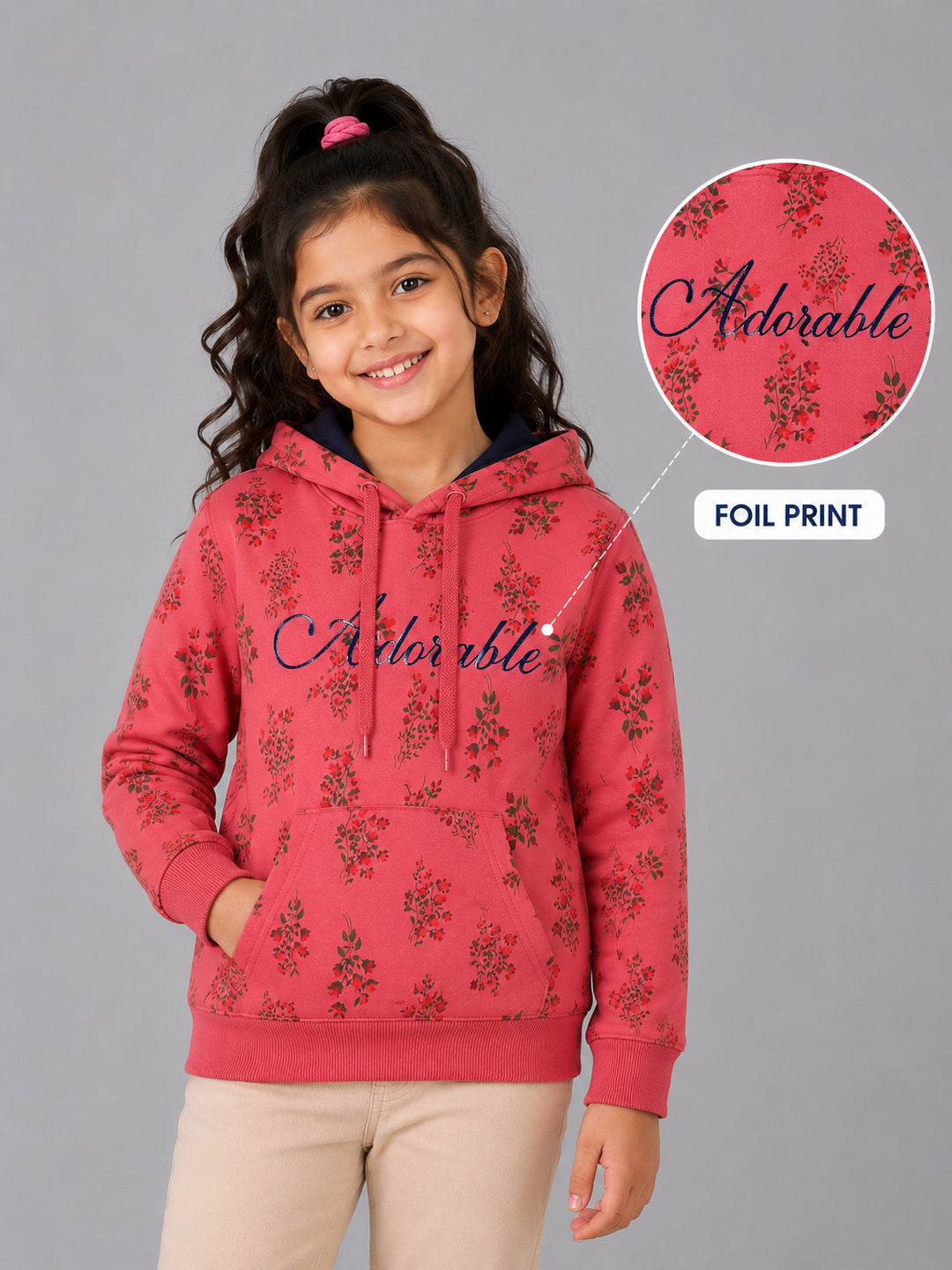Girls Premium Soft cotton full sleeve Hooded Sweatshirt