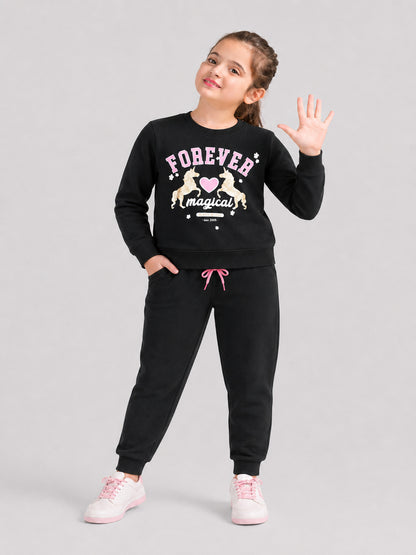 Girls Premium Soft Cotton Full sleeve T-shirt and jogger pant clothing set