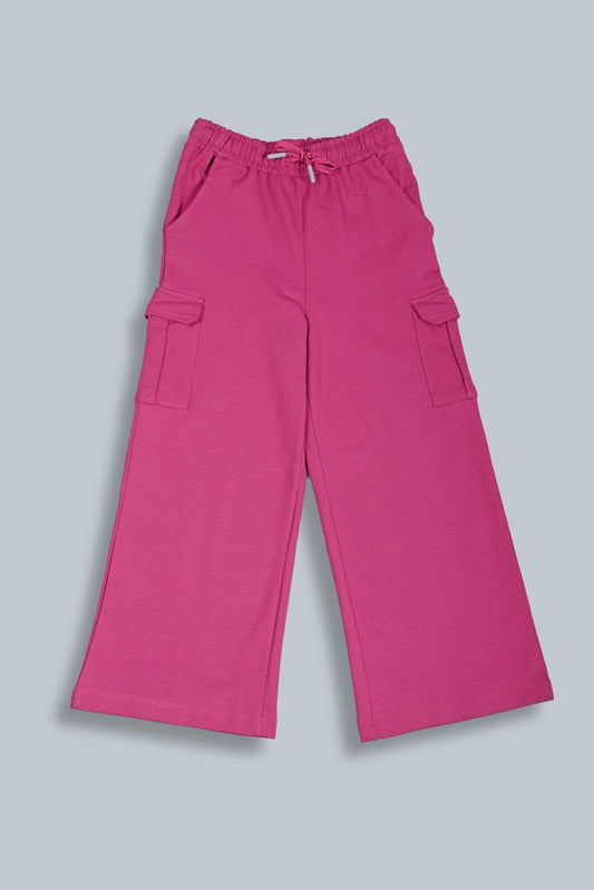 Girls Wide Leg Cargo Pocket Pants