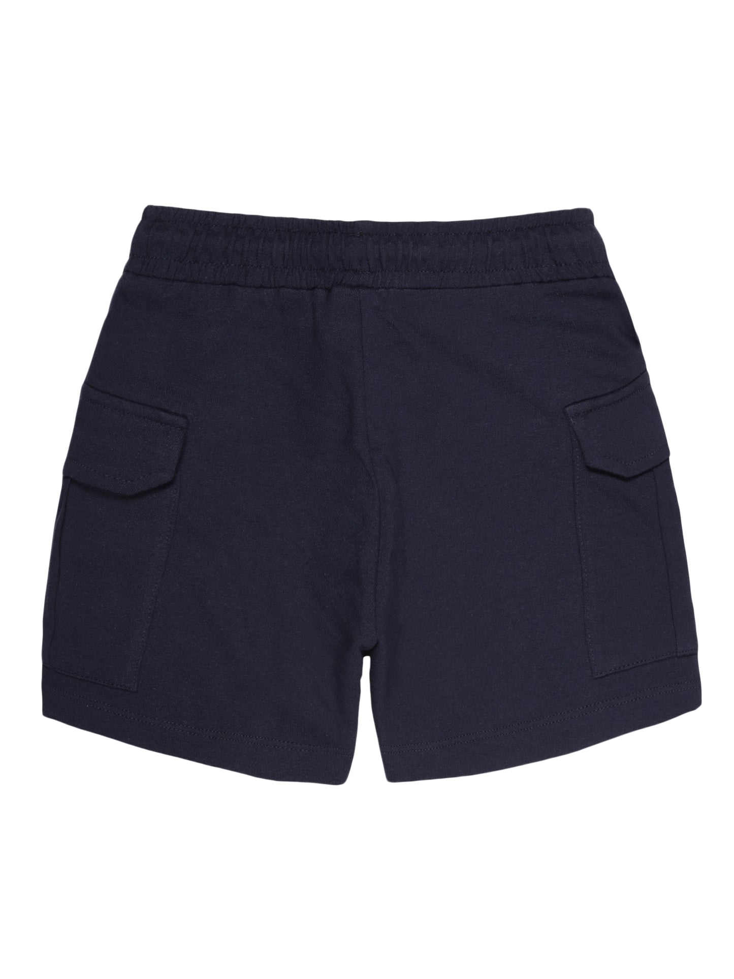 Girls Pure Cotton knit Printed Cargo Shorts-TRUE NAVY